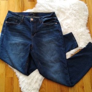 Dark Wash Stitch Star Skinny Jeans Size 12